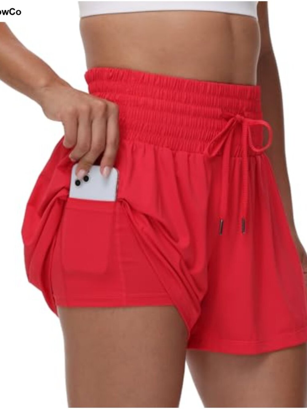 Women's Flowy Athletic Shorts with Pockets High Waist Skort 87% Nylon